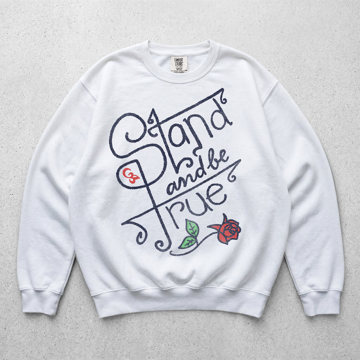 Stand and be True garment-dyed sweatshirt