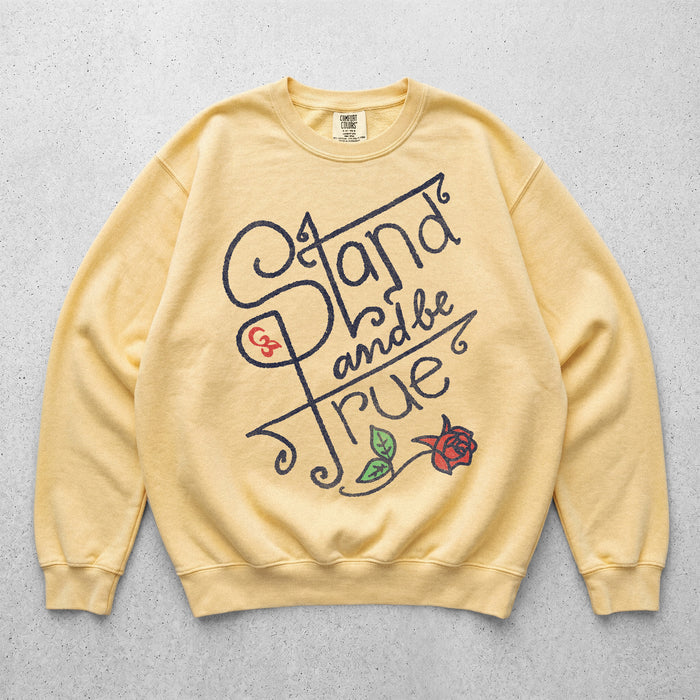Stand and be True garment-dyed sweatshirt