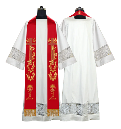 Stole with adorned embroidery