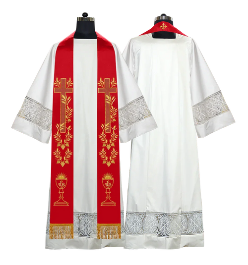 Stole with adorned embroidery