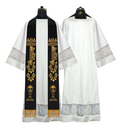 Stole with adorned embroidery