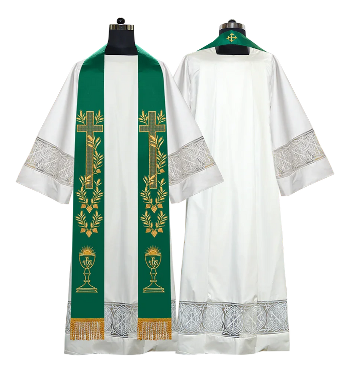 Stole with adorned embroidery