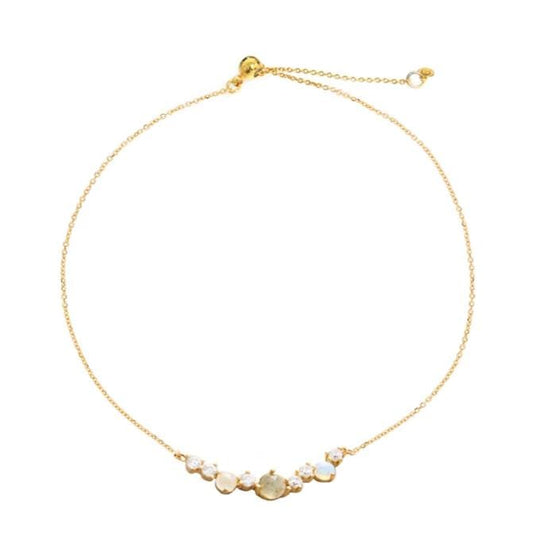 Chain Bracelet With Multi Stone Bar