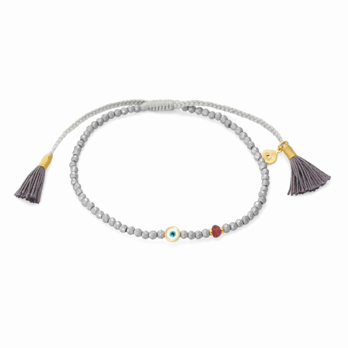 Evil Eye Tassel Beaded Bracelet