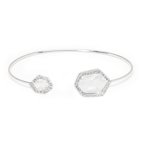 Silver Hex Open Bracelet