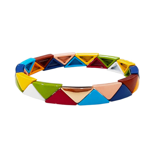 Triangle Enamel Beaded Bracelet