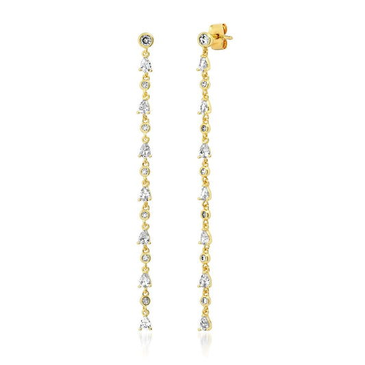 Delicate Linear CZ Earrings