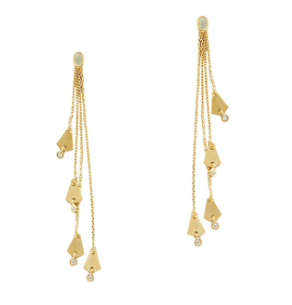 Labradorite Dangle Chain Earrings