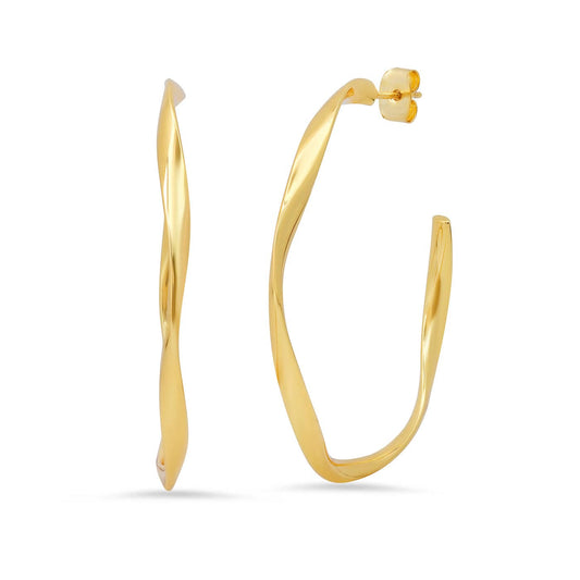 Wavy Gold Hoops | 45mm
