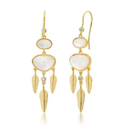 Las Plumes Feather Drop Earrings