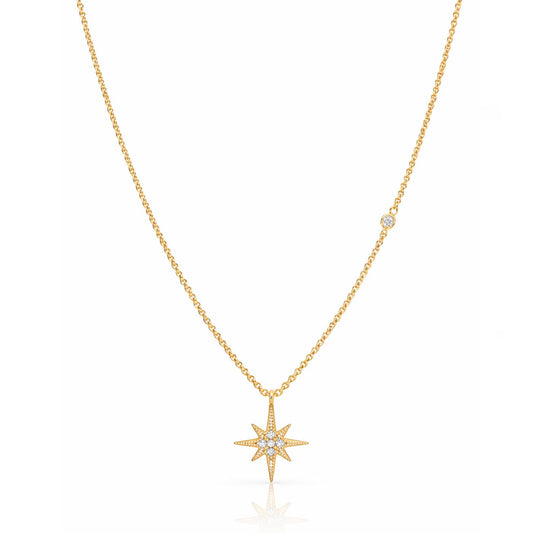 CZ Starburst Pendant Necklace