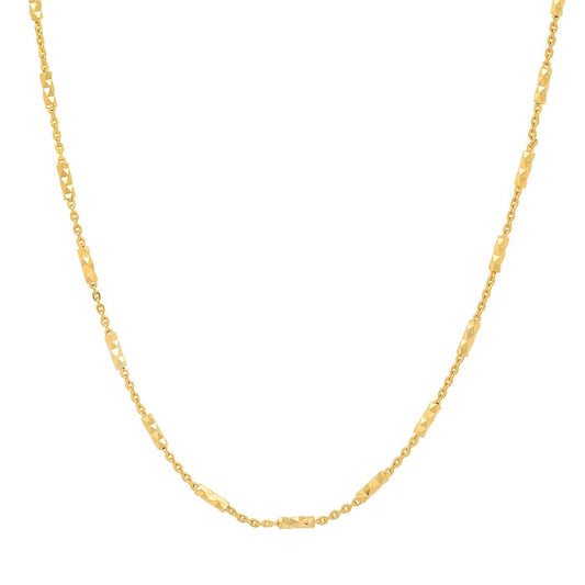 Diamond-Cut Link Bar Necklace