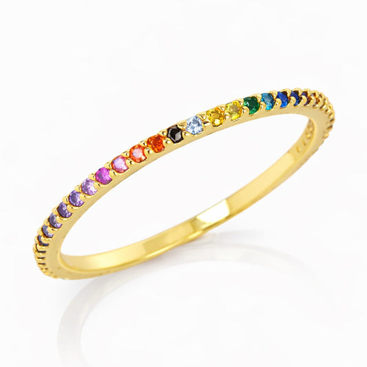 Rainbow Pavé CZ Band