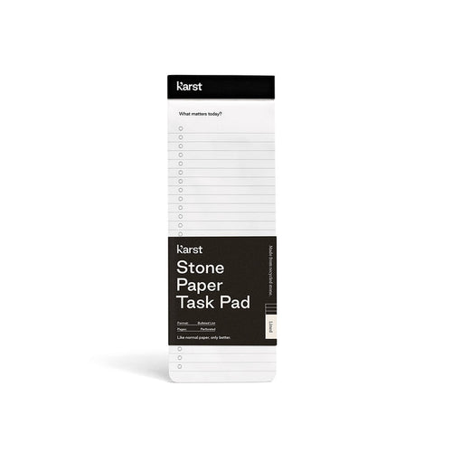 Karst Stone Paper Task Pad with lined bullet checklist layout, eco-friendly tear-off notepad for daily tasks, productivity planning, and to-do lists.