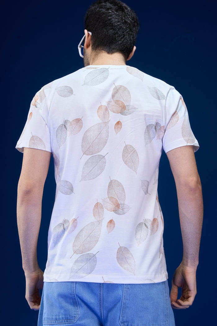White - AOP Round Neck T-shirt