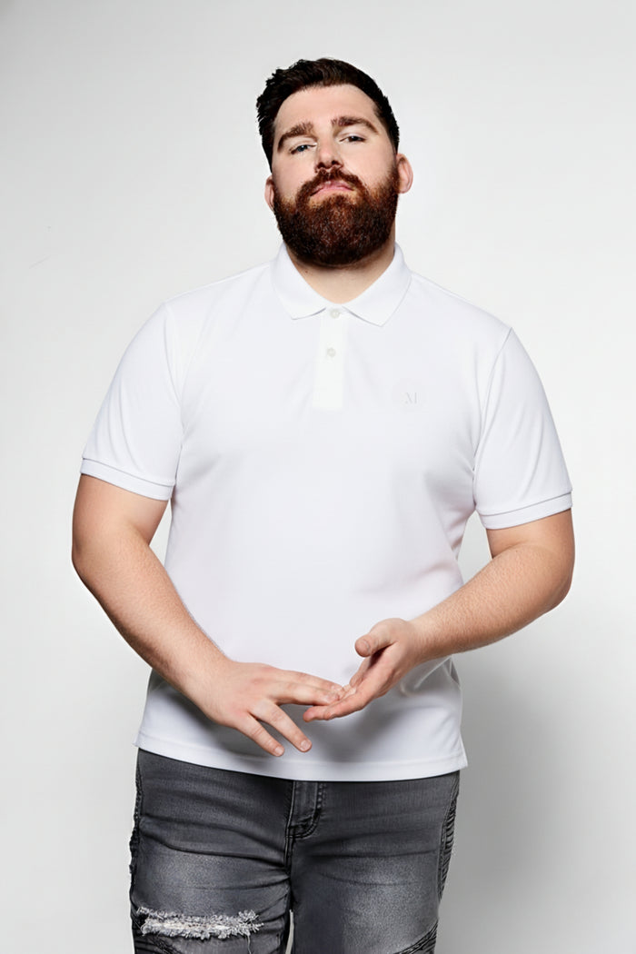 White - Zyric Polo Plus Size