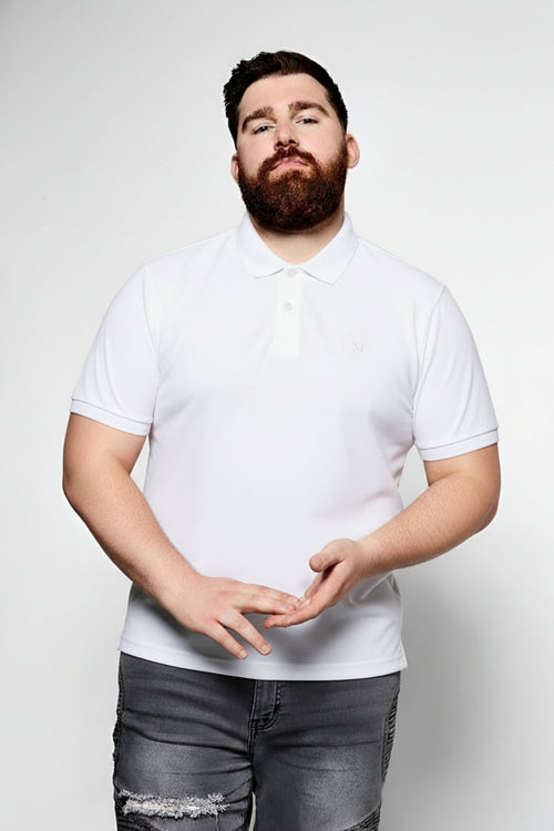 White - Zyric Polo Plus Size