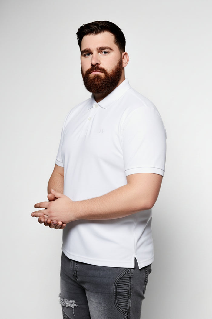 White - Zyric Polo Plus Size