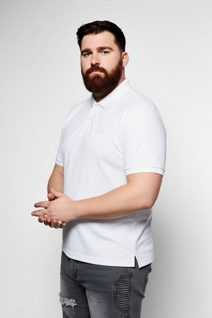 White - Zyric Polo Plus Size