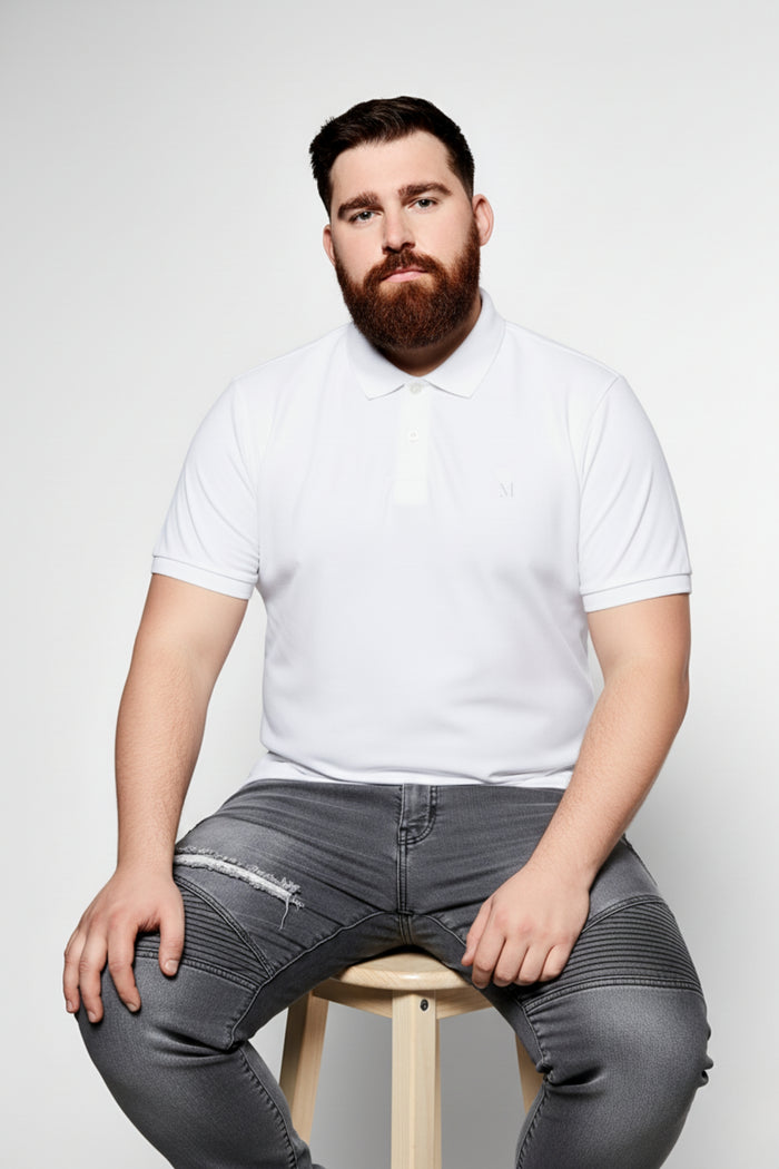 White - Zyric Polo Plus Size