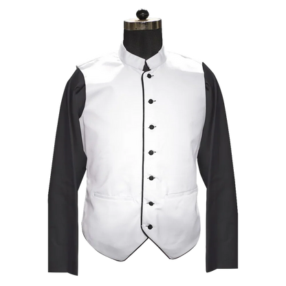 White Clergy Vest with trims
