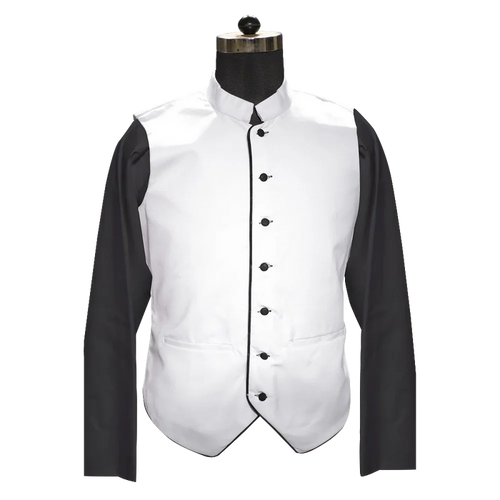 White Clergy Vest with trims