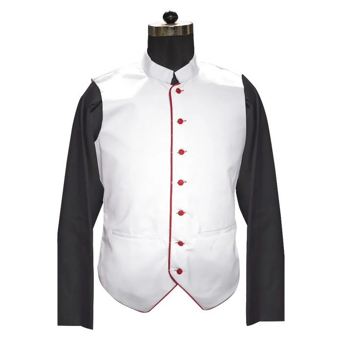 White Clergy Vest with trims