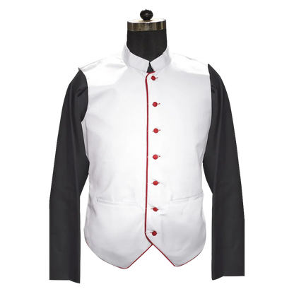 White Clergy Vest with trims
