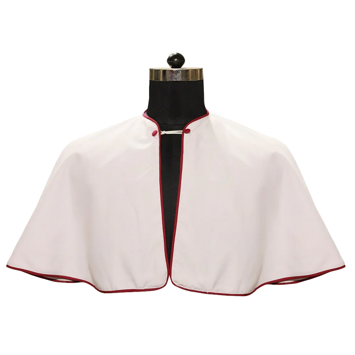 White Shoulder Cape with Trims