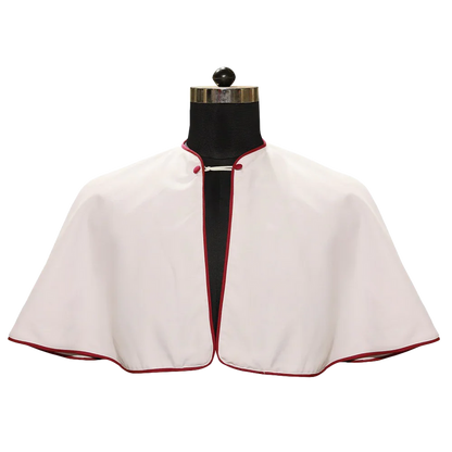 White Shoulder Cape with Trims